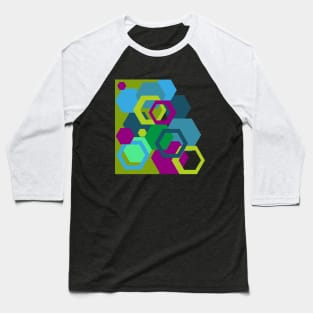 Polygons Hexagons Geometric Abstract Art Baseball T-Shirt